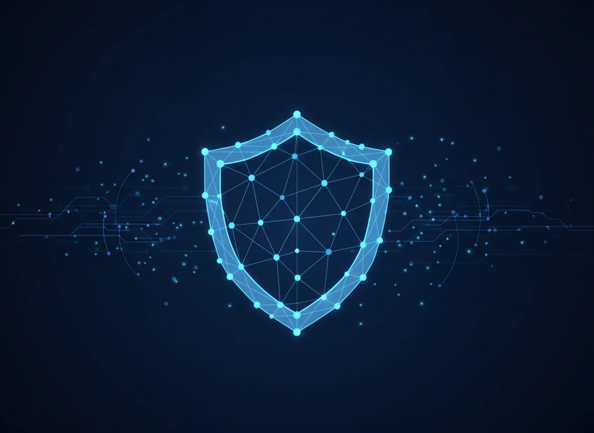 Digital shield representing responsible and secure AI technology