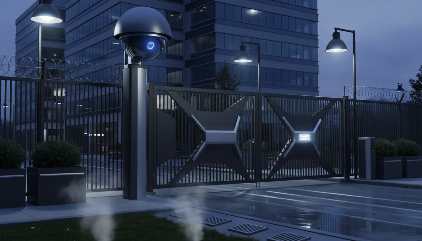 AI security camera monitoring a protected site